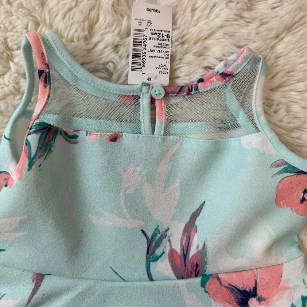 The Children’s Place floral mesh stretch dress size 9-12 months